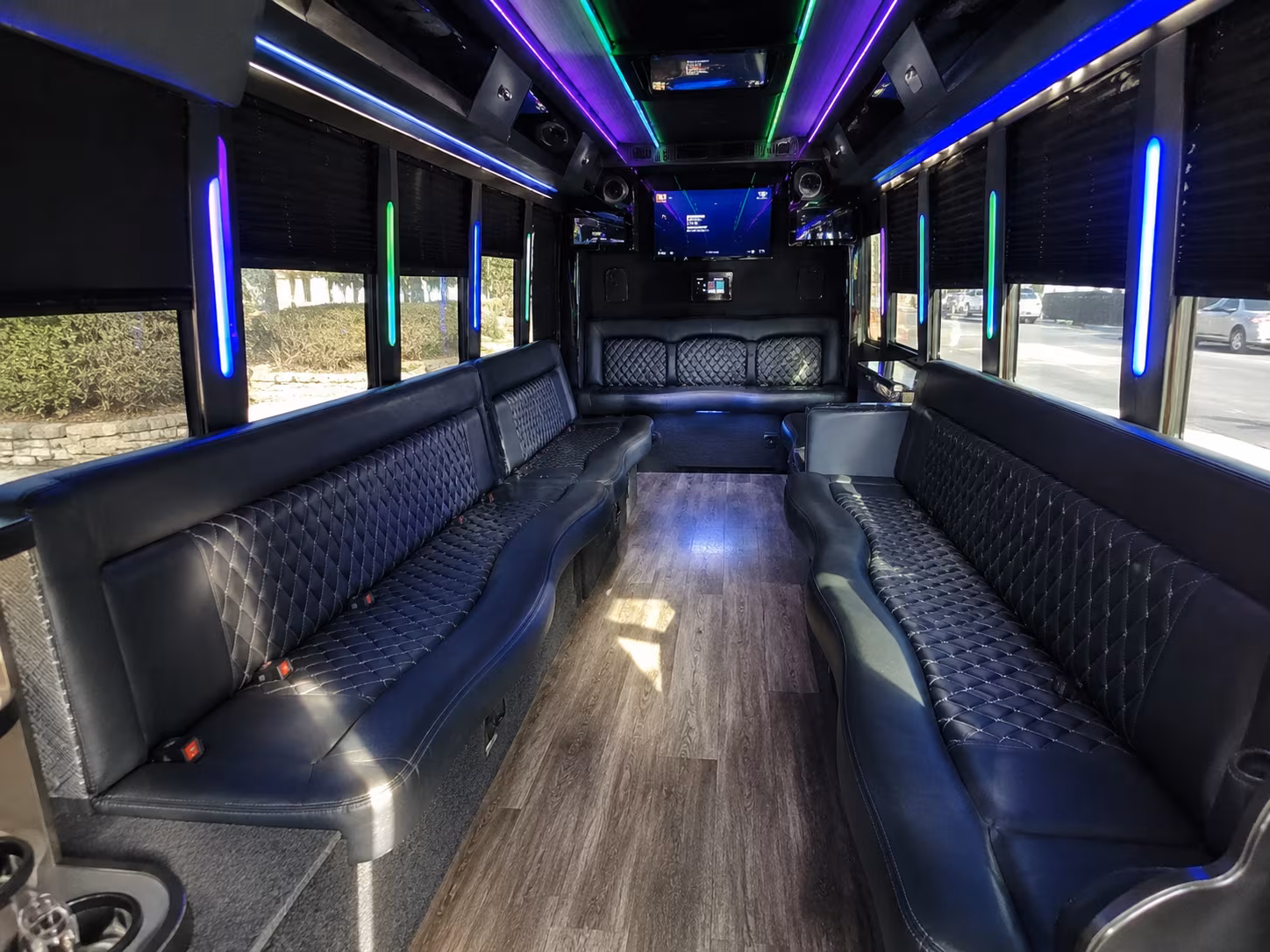 reno 15 passenger party bus interior