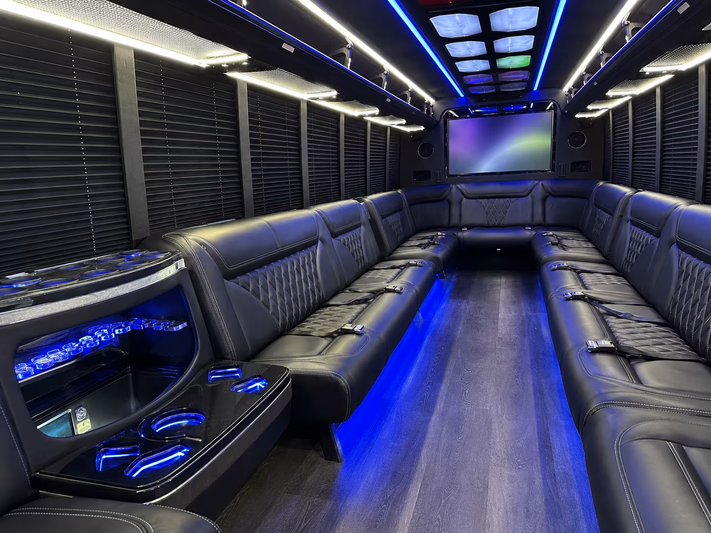 reno 20 passenger party bus inside