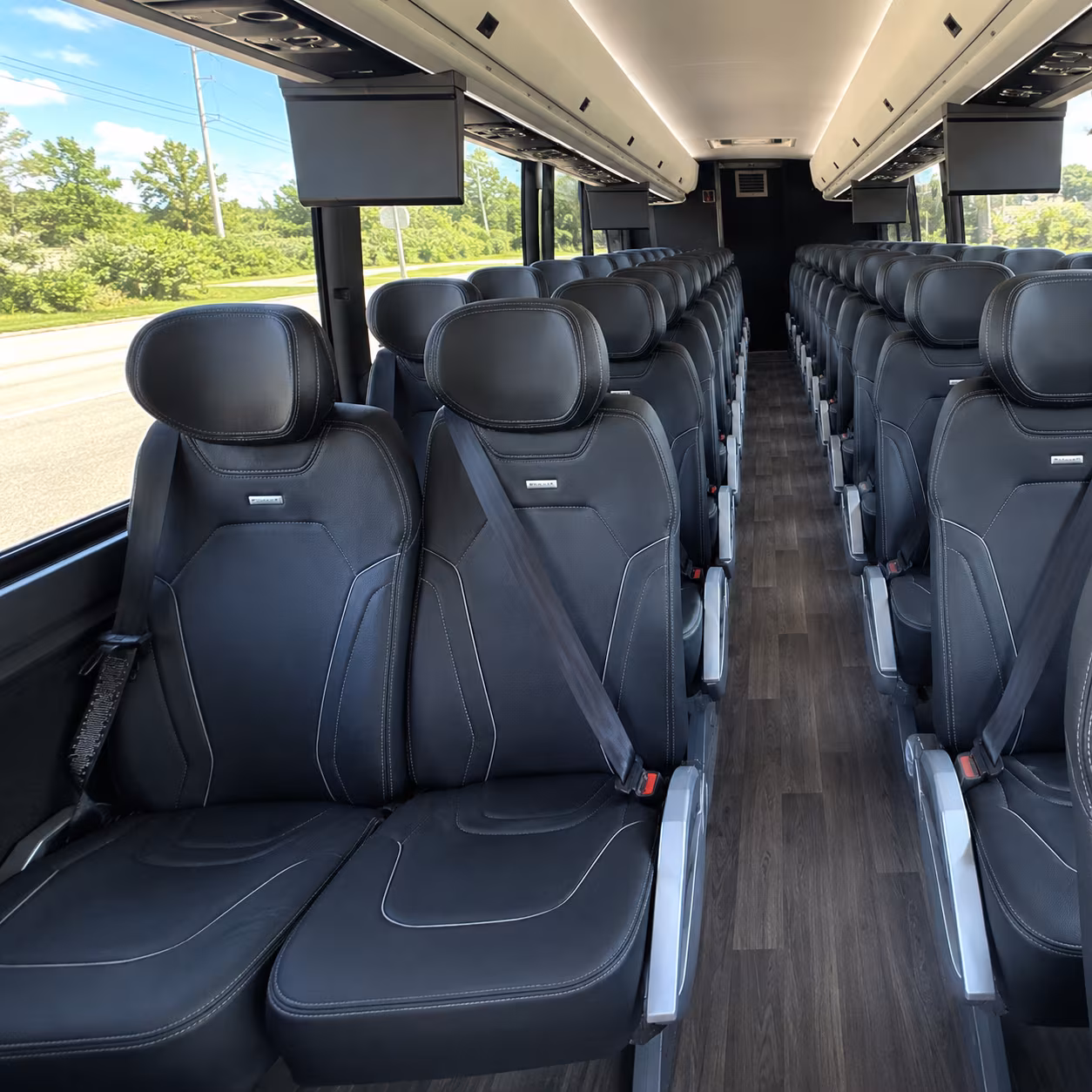 reno 56 passenger charter bus inside